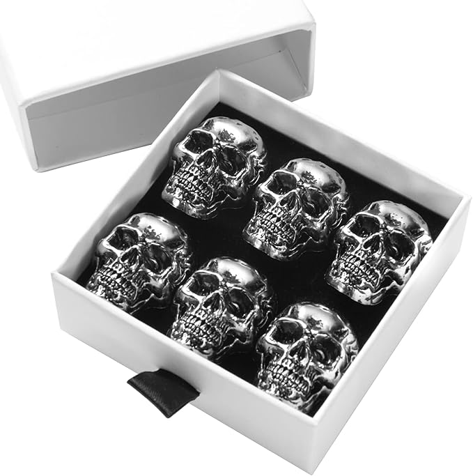 6 Pcs Skull Stainless Steel Refrigerator Magnets,Cool,Strong,Cute,Unique Funny Goth Decorative Fridge Magnets for Adults, Boys,for Kitchen,Office Whiteboards,Lockers,Imanes Para Refrigerador (Sliver)… - sugar skull poster print