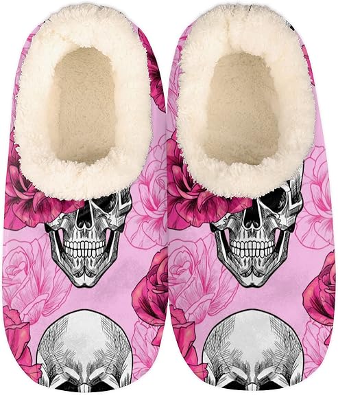 QIANDODUO - sugar skull slippers womens