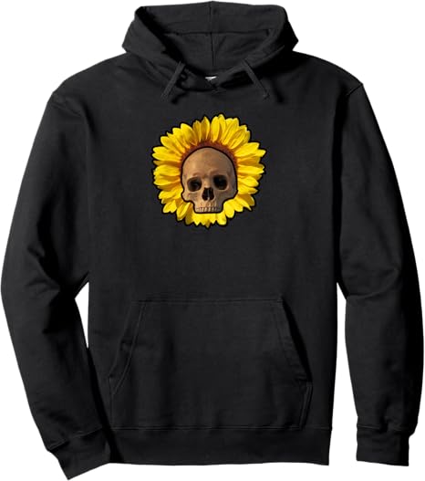Death Sunflower Sugar Skull - sugar skull hoodie mens