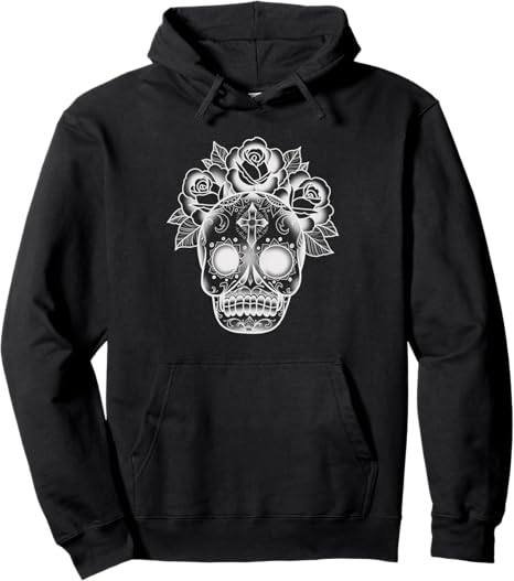 Sugar skull - sugar skull hoodie mens