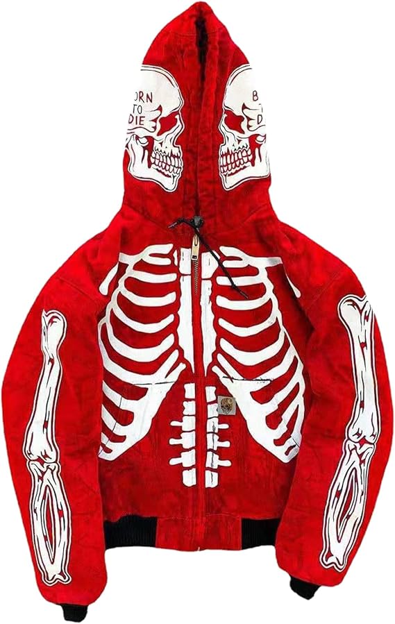 NUFR - sugar skull zip up hoodie mens