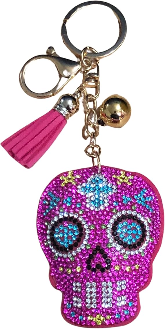 Rhinestone Accessories for Women - Car Keys Keychain Charm, Purse Charms - sugar skull handbags for sale