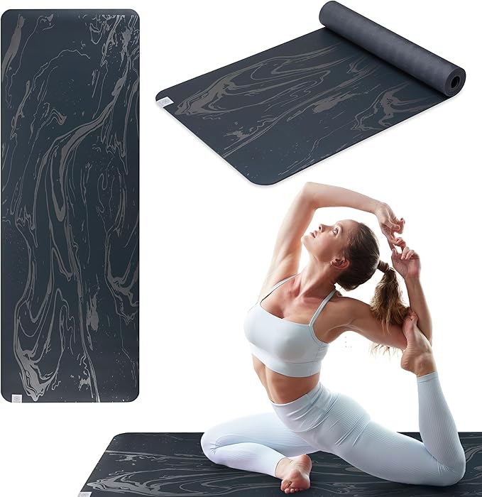 Gaiam Dry-Grip Yoga Mat - 5mm Thick Non-Slip Exercise & Fitness Mat for Standard or Hot Yoga, Pilates and Floor Workouts - Cushioned Support, Non-Slip Coat - 68 x 24 Inches - sugar skull yoga mat