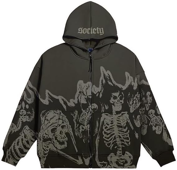 NUFR - sugar skull zip up hoodie mens