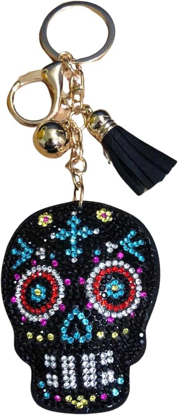 Rhinestone Keychains for Women and Girls, Bling Purse Charms, Birthday Gifts for Her, Backpack Accessory, Bag Charms - sugar skull handbags for sale