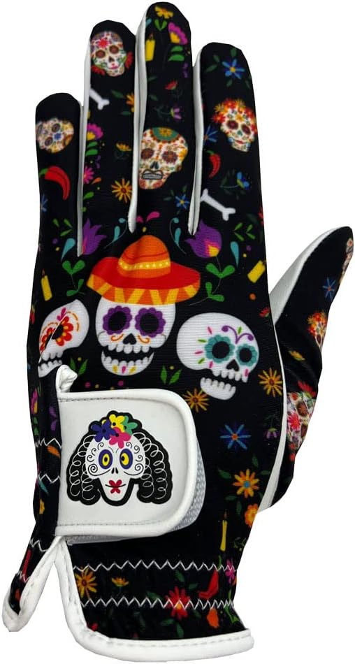 Giggle Golf - sugar skull winter gloves