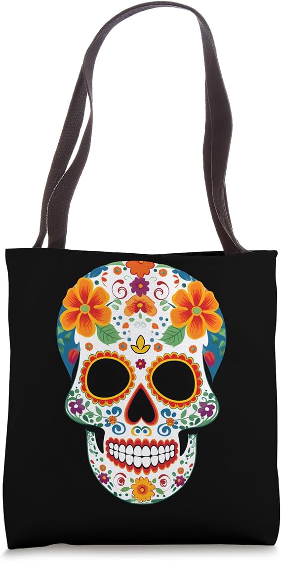 Sugar Skull Funny Halloween Dia De Los Muertos Tote Bag - sugar skull handbags for sale