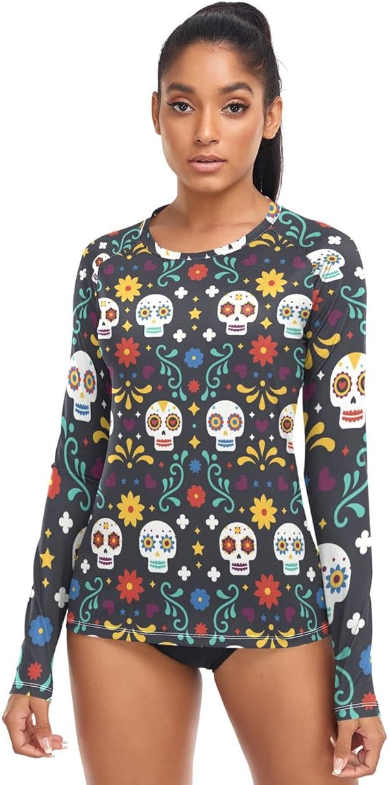 Vnurnrn - sugar skull long sleeve shirt mens