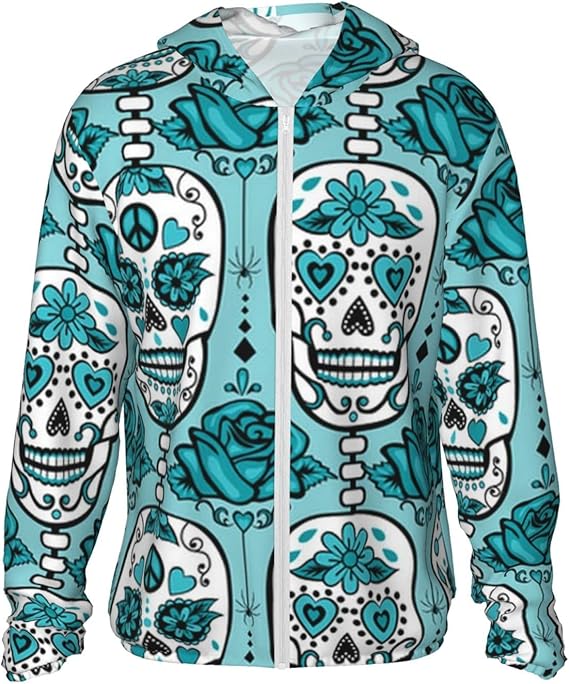 AMRANDOM - sugar skull zip up hoodie mens