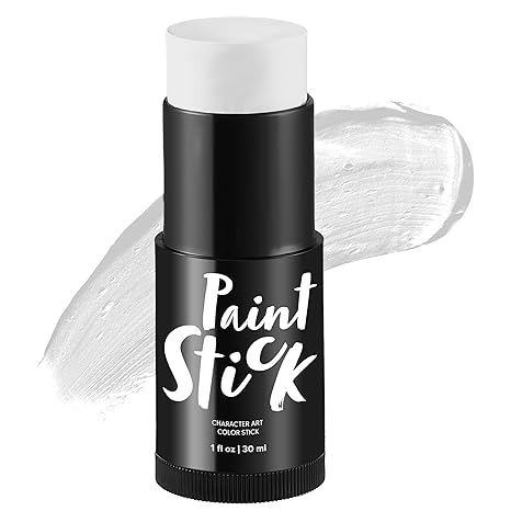 Spooktacular Creations Halloween Makeup Face and Body Paint Makeup Foundation Stick , Oily Waterproof Foundation Stick for Cosplay Zombie Skeleton Clown for Adult Party Dress Up (1 Oz, White ) - sugar skull makeup kit