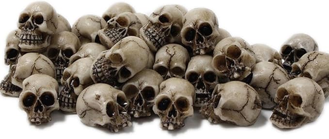 Eforcase 20PCS Miniature Skulls Heads Halloween Figurines Skeleton Skull Statues Ornament Halloween Prank Props Halloween Trick Toy Favors Crafts, Decoration for Desktop, Halloween and Easter - sugar skull figurine collectible