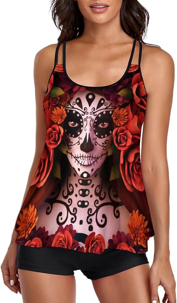 JZDACH - sugar skull bikini set