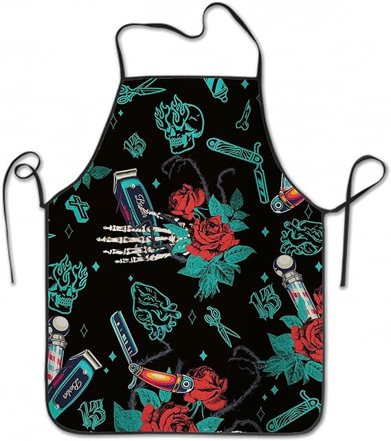 Giwawa Hairstylist Aprons for Women Hair Stylist Apron for Salon Home Hair Cutting - sugar skull apron for women