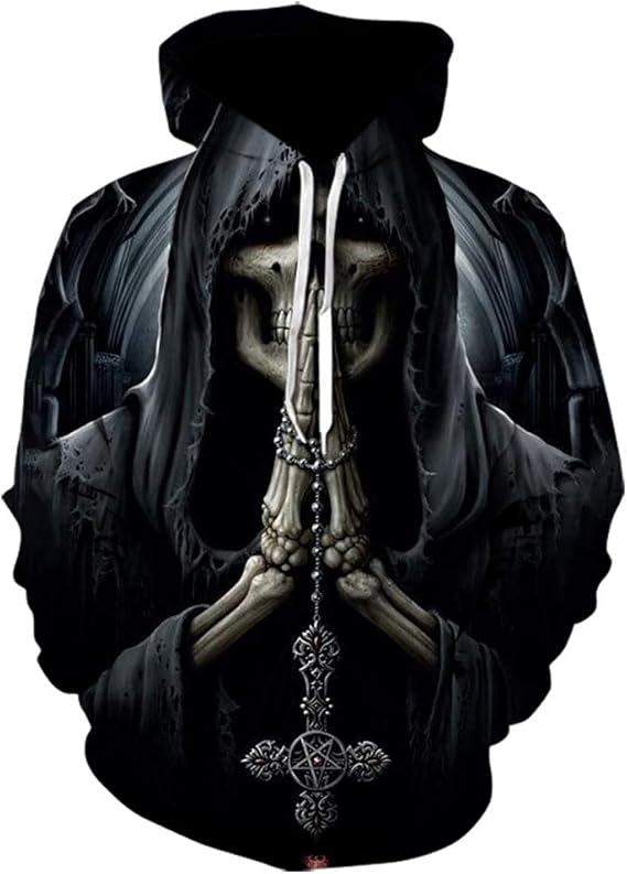 Lontse - sugar skull zip up hoodie mens