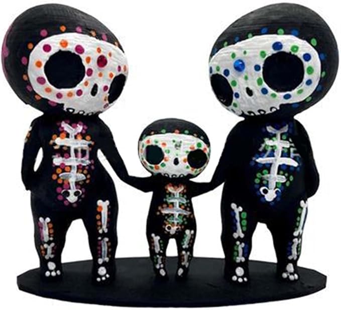 brableewear Sugar Skull Couple Statue Sugar Skull Decor Cute Statue Skeleton Memorial Sculpture Resin Crafts Home Decor Collectible Figurines Gifts - sugar skull figurine collectible