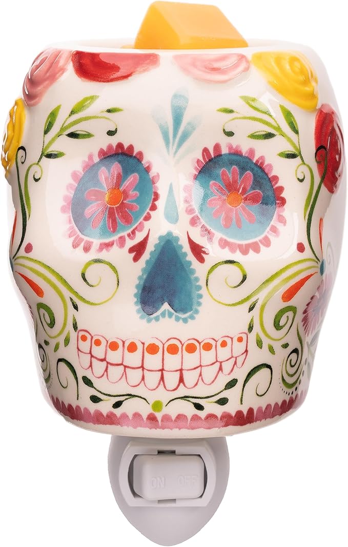 Scentsationals Day of The Dead Collection Scented Wax Cube Warmer Wax Melt Fragrance Melter - Electric Home Air Freshener Home Decor Candle Replacement Dia de Los Muertos Decorations Corona De Flores - sugar skull candle holder