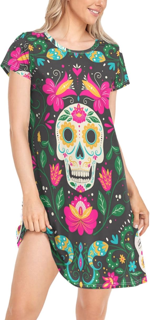 Naanle - sugar skull pajamas womens