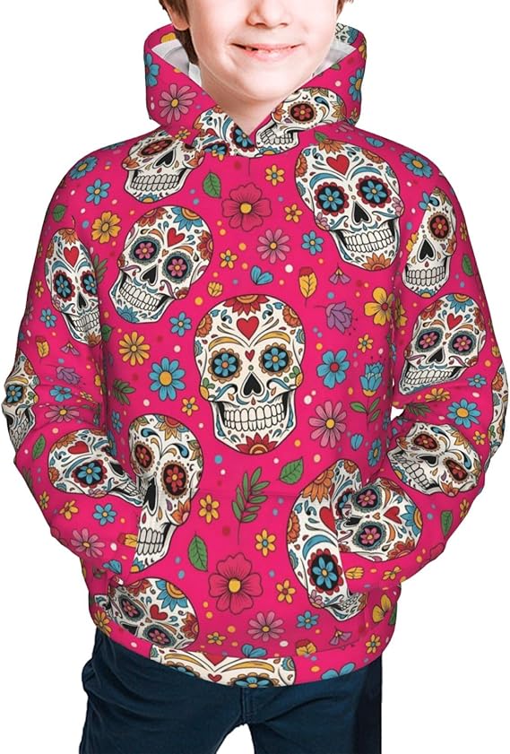 MZERSE - sugar skull hoodie mens