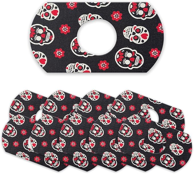RockaDex Adhesive Patches for Dexcom G7 2", Waterproof & Long-Lasting Adhesive, Gentle on Skin & Durable Continuous Glucose Monitoring Protection (Sugar Skull) - sugar skull vinyl sticker