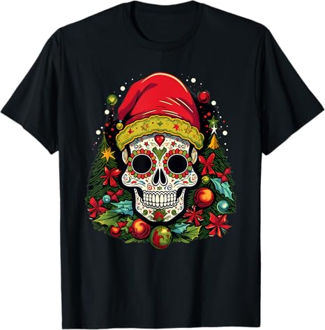 Sugar Skull Christmas Costumes - sugar skull t-shirt womens