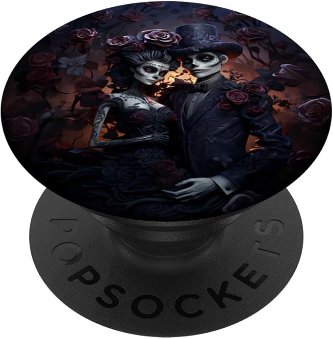 Day of the Dead Goth Couple Sugar Skull La Catrina PopSockets Standard PopGrip - sugar skull makeup kit