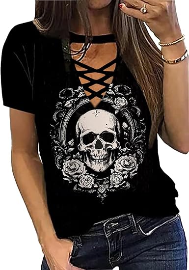 ZIFOTA - sugar skull t-shirt womens