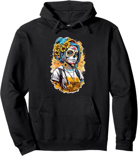 Día de los Muertos Sugar Skull Décor - sugar skull sweatshirt womens