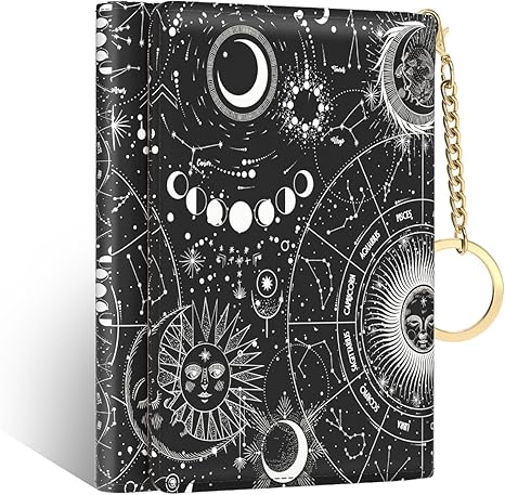 Womens Wallet, Small Credit Card Wallet for Women, Slim RFID Card Holder Purse with 7 Slots & ID Window, Sun Moon - sugar skull wallets for women