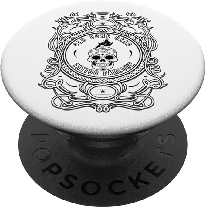 Vintage Tattoo Parlour Studio, Funny Sugar Skull PopSockets Standard PopGrip - sugar skull temporary tattoo
