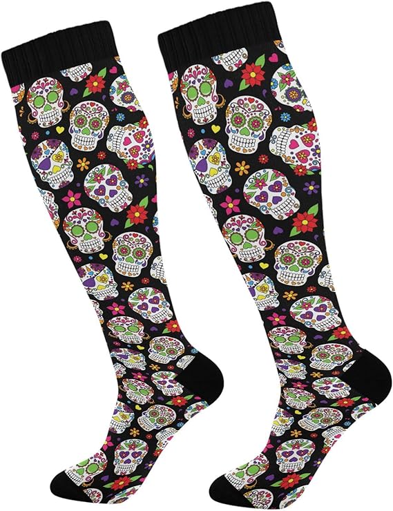 Fisyme - sugar skull socks womens