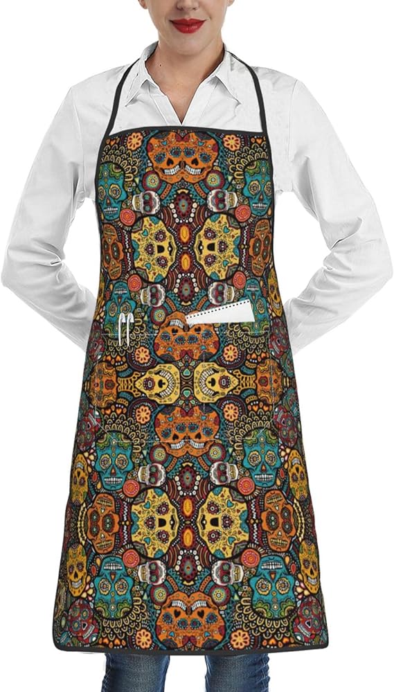 Cute interesting Apron Dachshund Dog Apron Kitchen Chef Cooking Waterproof Personalized Bibs with Pockets - sugar skull apron for women