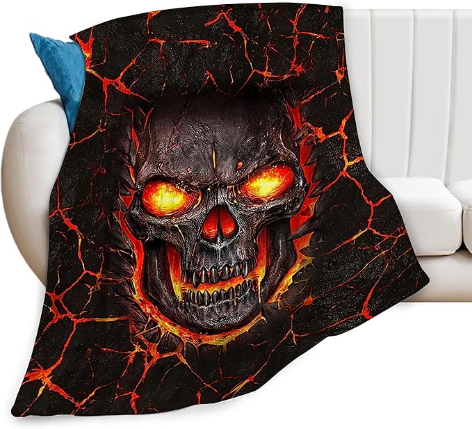 Skull Blanket Horrible Gifts for Boys and Girls Ghost Throw Blankets Soft Blanket Warm Fleece Flannel Plush Blankets for Bed Sofa Couch 40"x50" - sugar skull throw blanket