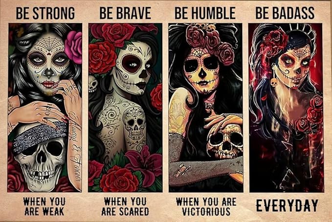 1000 Piece Jigsaw Puzzle Sugar Skull Srong Girl Mexican Skull Girl Back to School Decompression Toy Educational Game Wooden Puzzles Children's Gift Props Puzzle for Adult Puzzle Accessories - sugar skull poster print