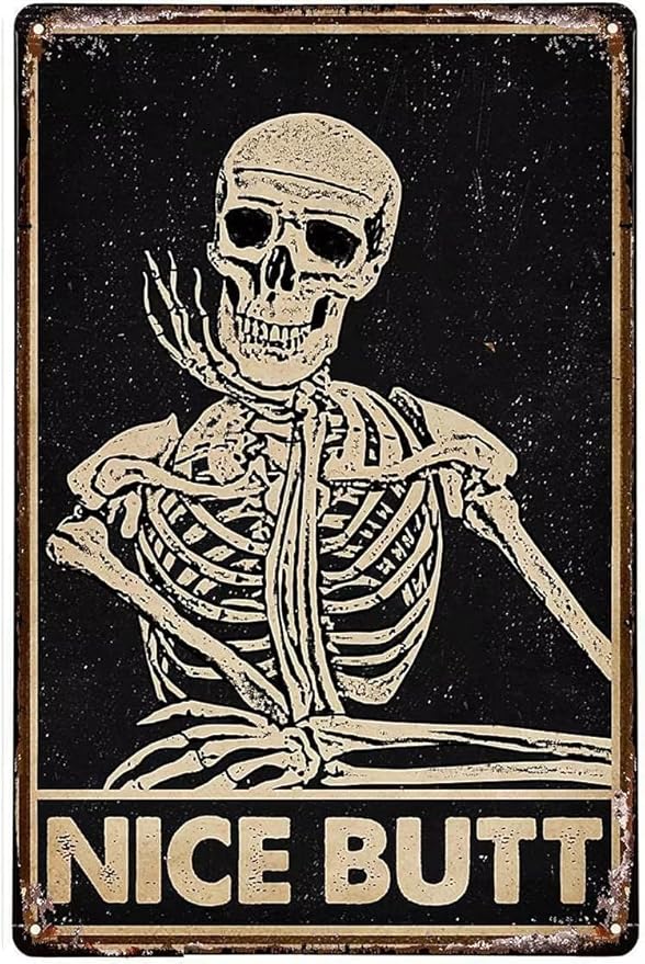 Skull Metal Tin Sign Pretty Face Funny Poster Cafe Dining Room Living Room Kitchen Bathroom Home Art Wall Decor Plaque - sugar skull poster print