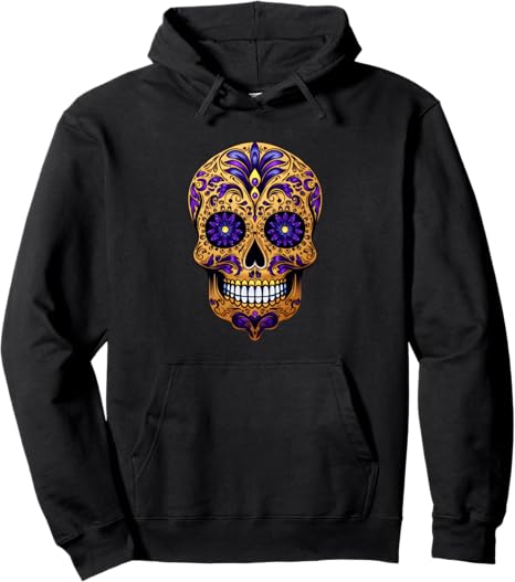 Sugar Skull Art Tees - sugar skull hoodie mens