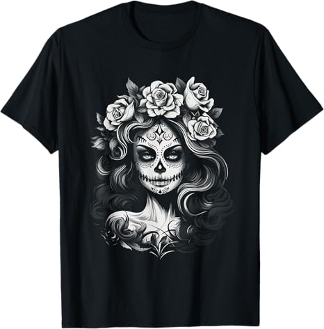 Halloween Dia Muertos Men Womens Boys Girls Tees - sugar skull t-shirt womens