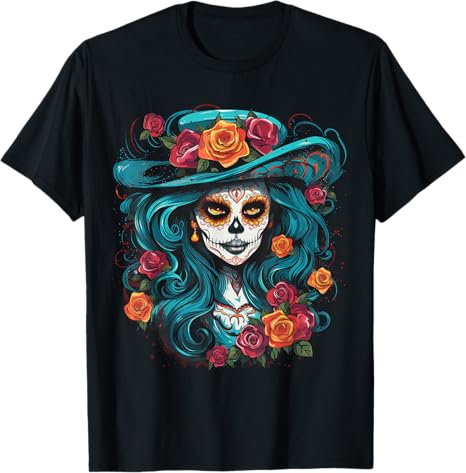 De Los Muertos Apparel - sugar skull t-shirt womens