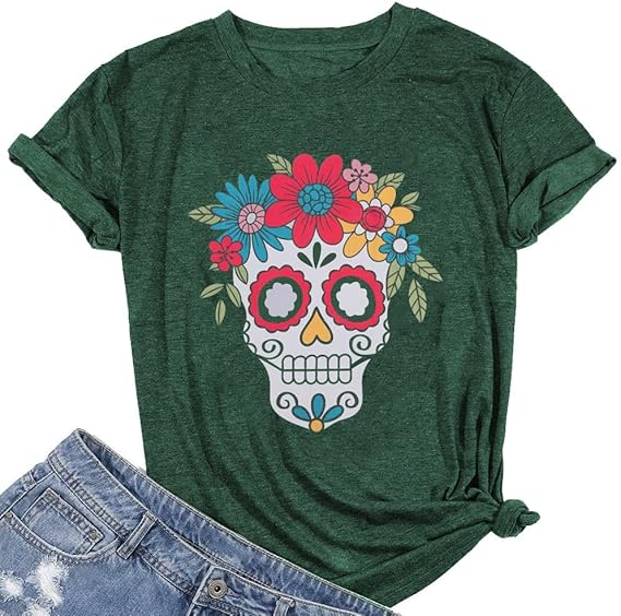 JINTING - sugar skull t-shirt womens