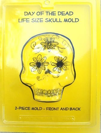 SALE! XL 2-Sided Skull Mold - Day of the Dead Sugar Skulls, Candy Skulls FREE PHONE SUPPORT - sugar skull candle holder