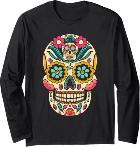 Dia de Los Muertos - Sugar Skull Tee - sugar skull long sleeve shirt mens