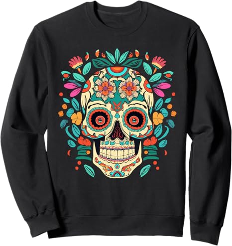 Dia de Los Muertos - Sugar Skull Tee - sugar skull sweatshirt womens
