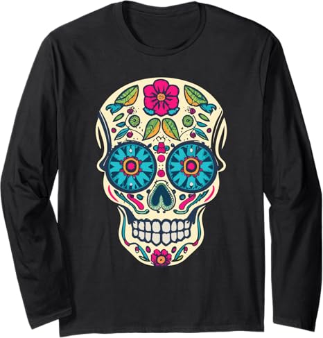 Dia de Los Muertos - Sugar Skull Tee - sugar skull long sleeve shirt mens