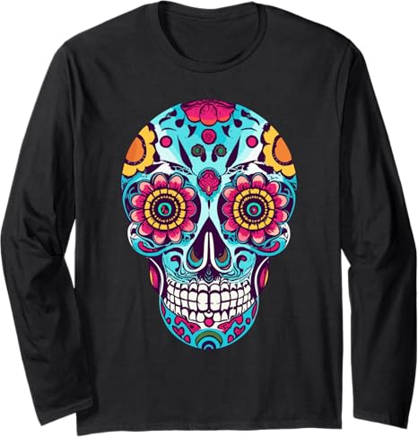 Dia de Los Muertos - Sugar Skull Tee - sugar skull long sleeve shirt mens