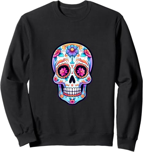 Dia de Los Muertos Sugar Skull Designs - sugar skull sweatshirt womens