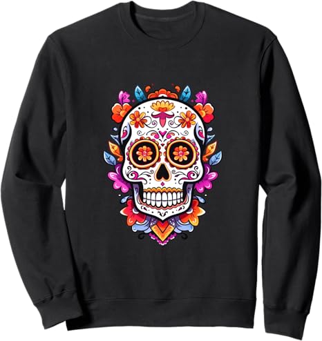 Dia de Los Muertos Sugar Skull Designs - sugar skull sweatshirt womens