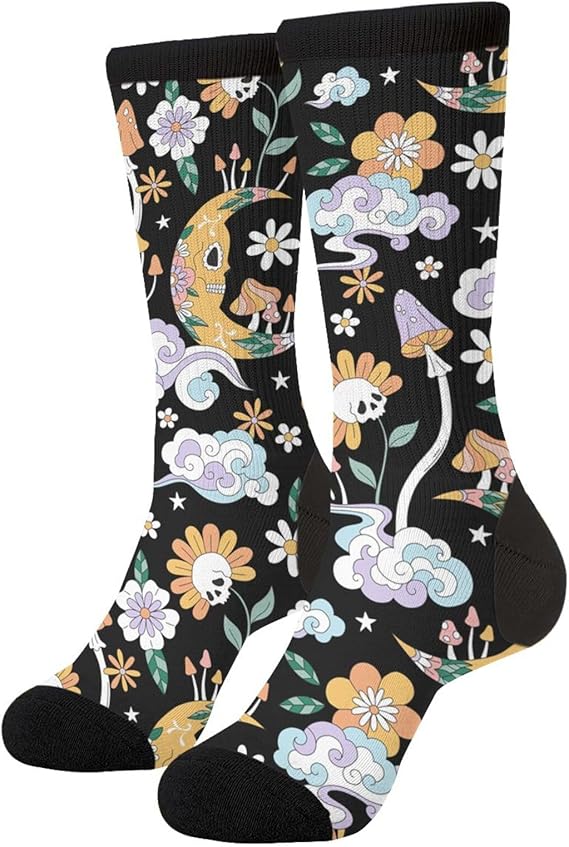 Aoojanu - sugar skull socks womens