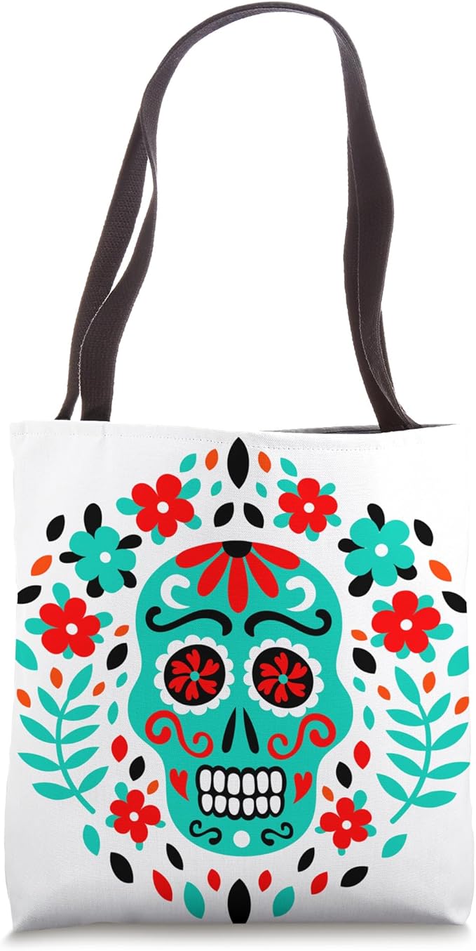 Sugar Skulls Day Of The Dead Traditional Food Latin Mexico Tote Bag - sugar skull handbags for sale
