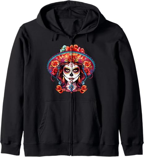 Sugar Skull Style - sugar skull hoodie mens