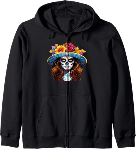 Sugar Skull Style - sugar skull hoodie mens