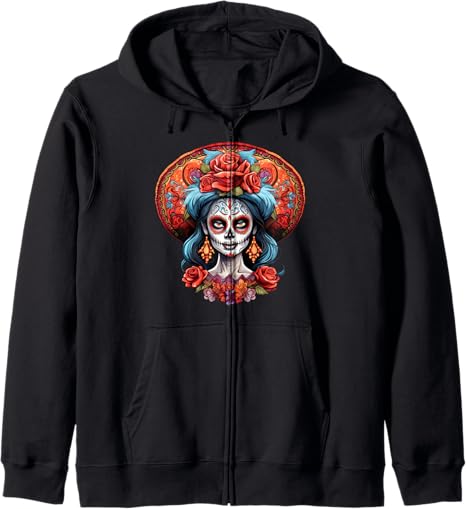 Sugar Skull Style - sugar skull hoodie mens
